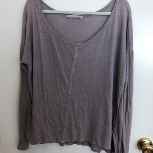 Lavender long sleeve, wide neck tee